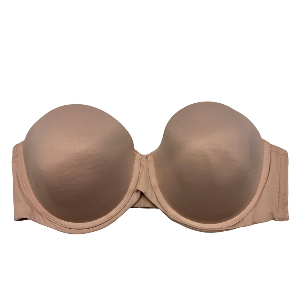 Maidenform 40D Stay Put Strapless Bra Nude Beige Underwire Padded SE6990 Mens